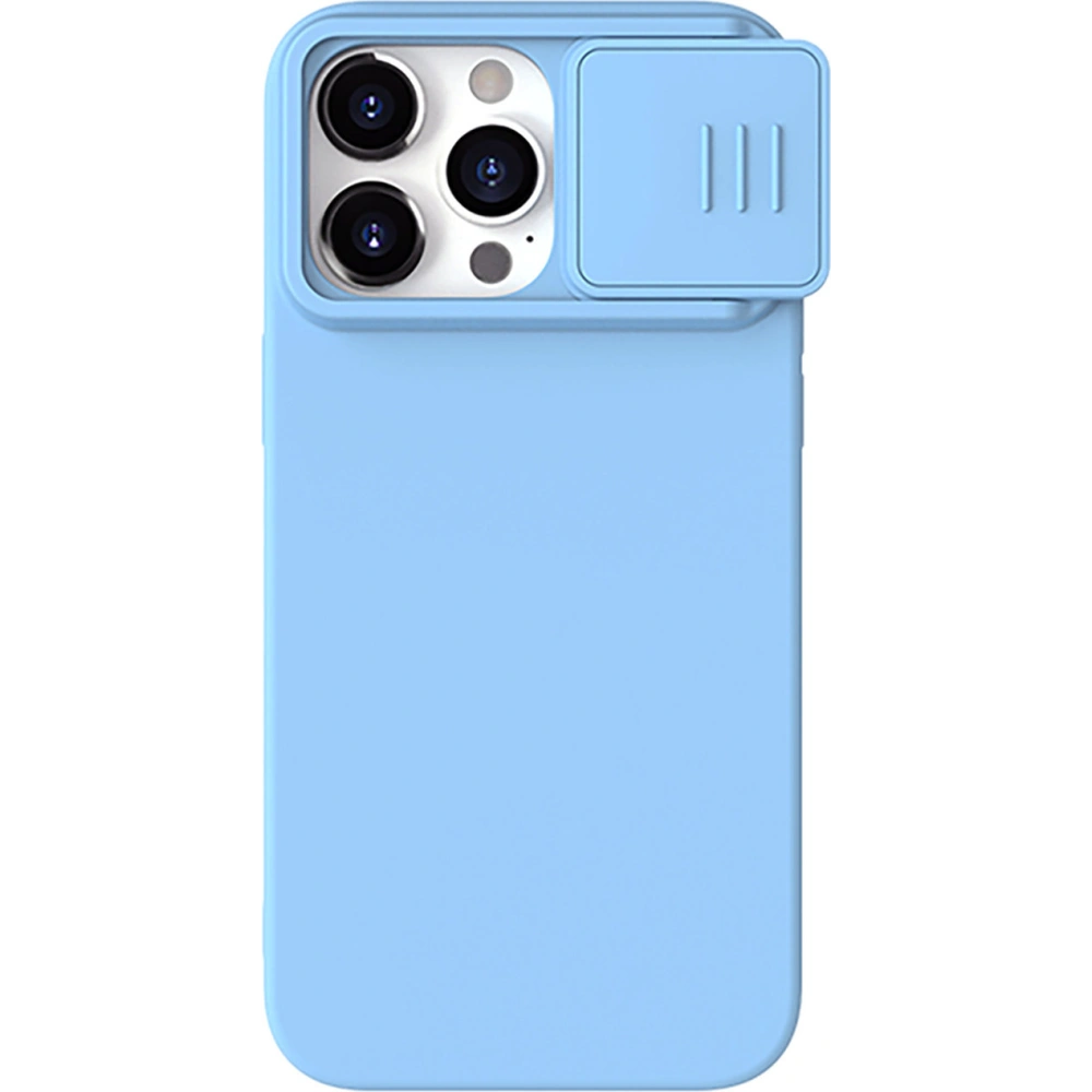 Etui Nillkin CamShield Silky Silicone Case Apple iPhone 15 Pro Max niebieskie