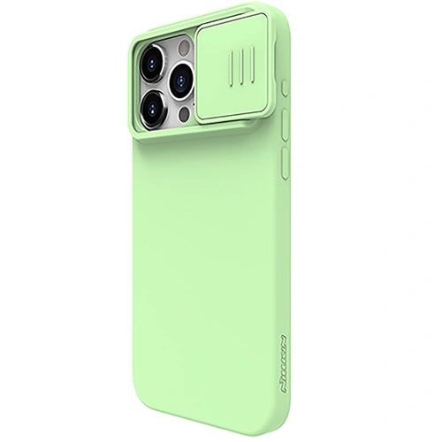 Kup Etui Nillkin CamShield Silky Silicone Case Apple iPhone 15 Pro Max miętowe - NLK1284 - {ean13} - Sklep Home Screen
