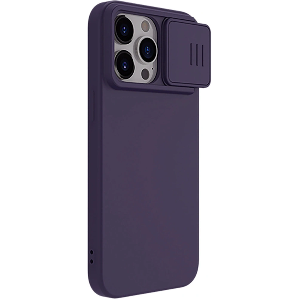 Etui Nillkin CamShield Silky Silicone Case Apple iPhone 15 Pro Max ciemnofioletowe