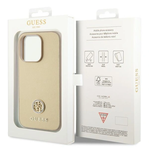 Kup Etui Guess GUHCP15XPS4DGPD Apple iPhone 15 Pro Max kemény tok Strassz Fém Logó arany - GUE2999 - {ean13} - Sklep Home Screen