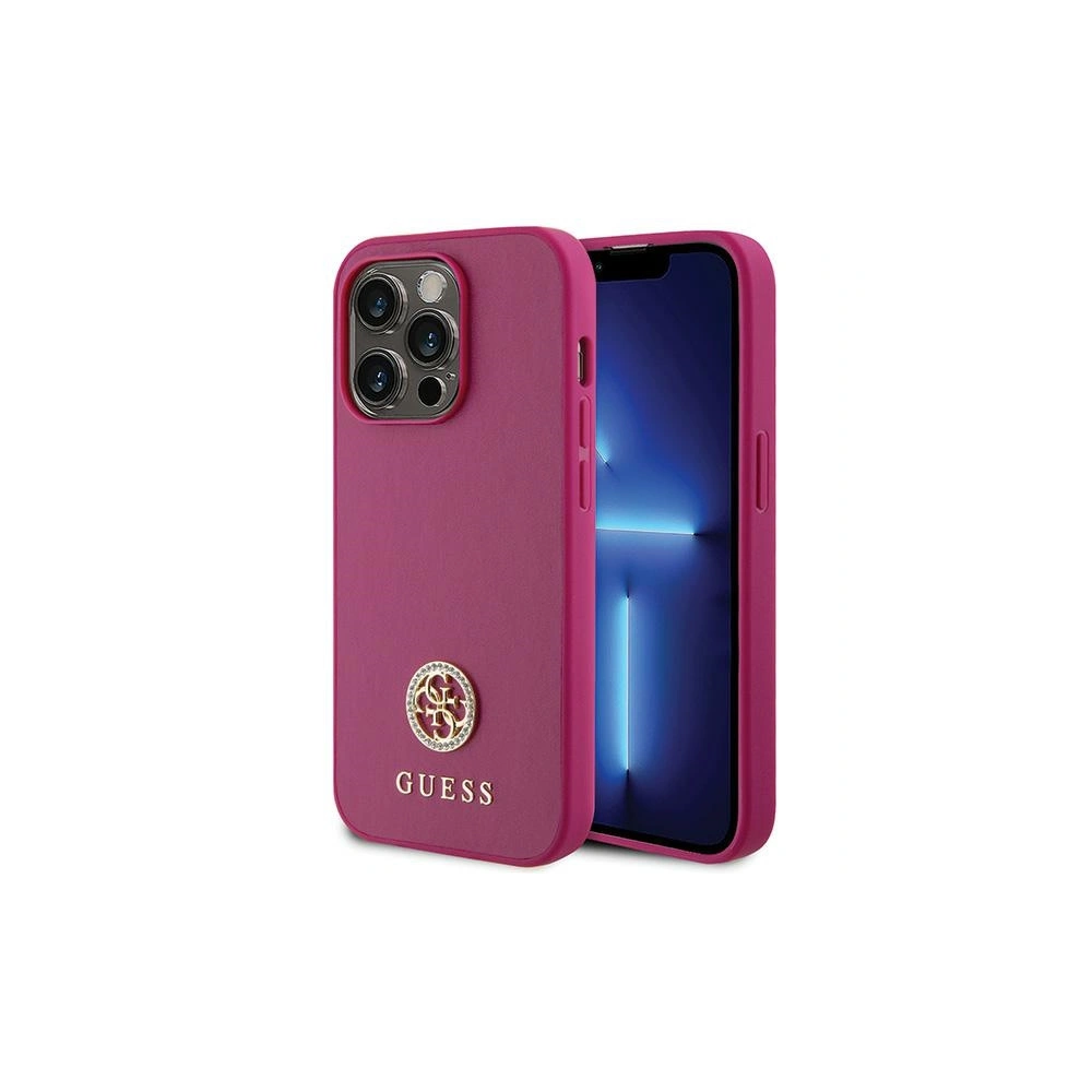 Etui Guess GUHCP15XPS4DGPP Apple iPhone 15 Pro Max hardcase Strass Metal Logo różowy/pink