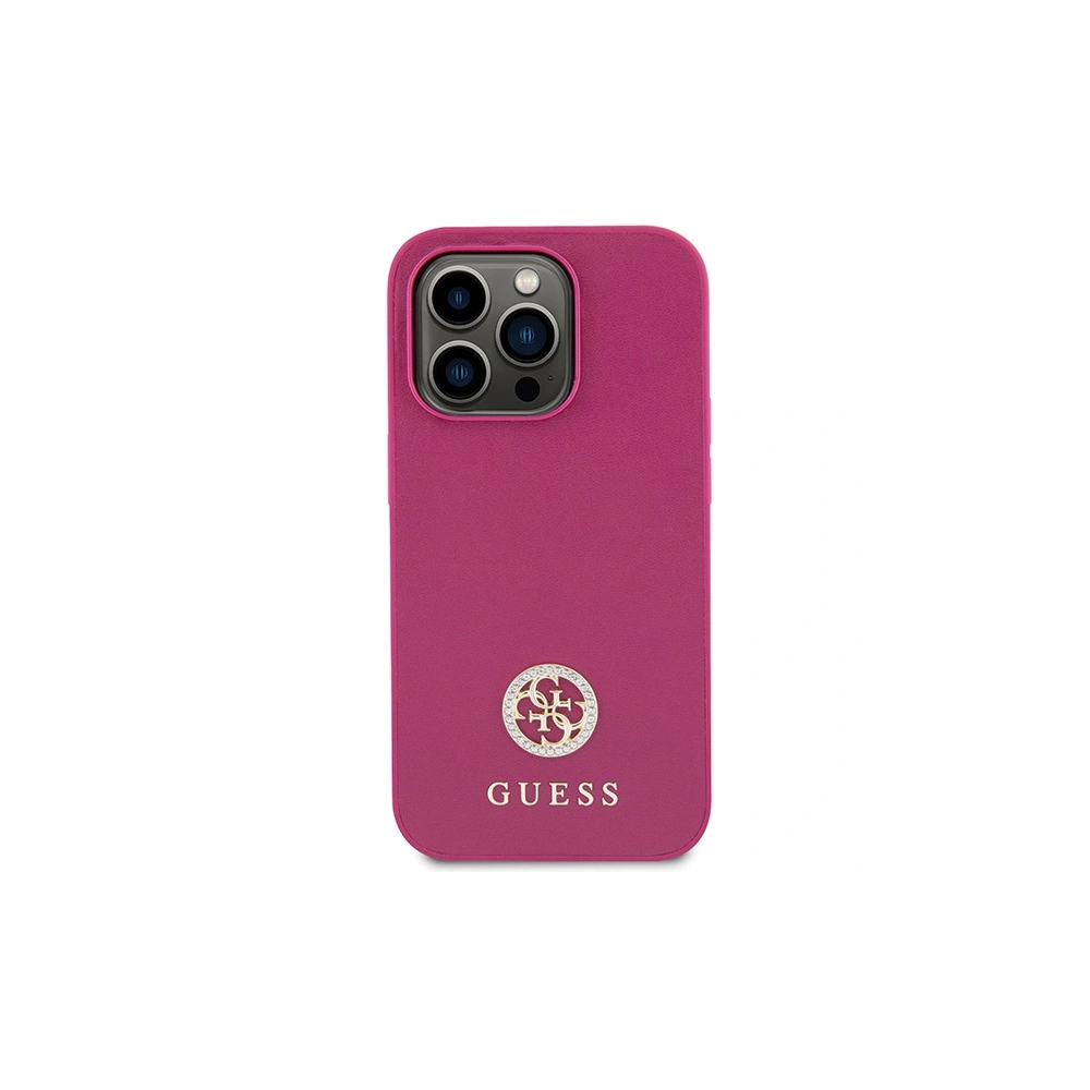 Etui Guess GUHCP15XPS4DGPP Apple iPhone 15 Pro Max hardcase Strass Metal Logo różowy/pink