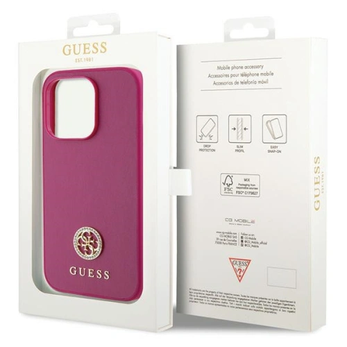 Kup Etui Guess GUHCP15XPS4DGPP Apple iPhone 15 Pro Max hardcase Strass Metal Logo różowy/pink - GUE3000 - {ean13} - Sklep Home Screen