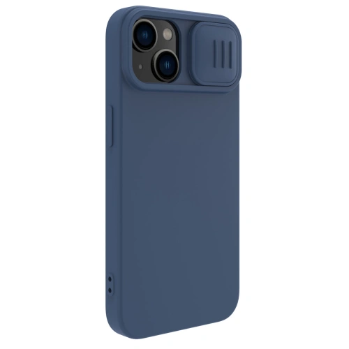 Kup Etui Nillkin CamShield Silky Silicone Case Apple iPhone 15 Plus / 14 Plus ciemnoniebieskie - NLK1287 - {ean13} - Sklep Home Screen