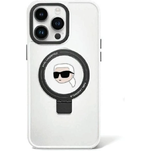 Etui Karl Lagerfeld KLHMP15SHMRSKHH Apple iPhone 15 hardcase Ring Stand Karl Head MagSafe biały/white
