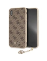 Guess GUHCI65GF4GBR iPhone Xs Max brown hard case 4G Charms Collection