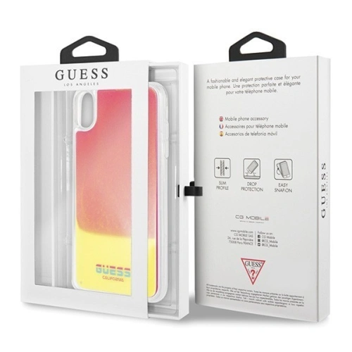 Kup Etui Guess GUHCI65GLCPI Apple iPhone XS Max roz/pink hard case California Glow in the dark - GUE072PNK - {ean13} - Sklep Home Screen