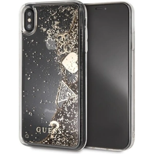 Etui Guess GUHCI65GLHFLGO Apple iPhone XS Max arany/złoty kemény tok Csillogó Szívek