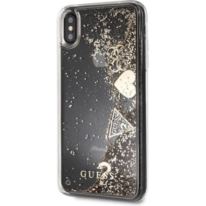 Etui Guess GUHCI65GLHFLGO Apple iPhone XS Max zlaté/hard case Glitter Hearts