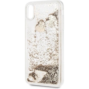 Etui Guess GUHCI65GLHFLGO Apple iPhone XS Max zlaté/hard case Glitter Hearts