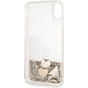 Etui Guess GUHCI65GLHFLGO Apple iPhone XS Max zlaté/hard case Glitter Hearts