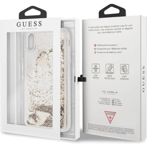 Etui Guess GUHCI65GLHFLGO Apple iPhone XS Max zlaté/hard case Glitter Hearts