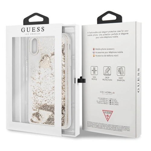 Kup Etui Guess GUHCI65GLHFLGO Apple iPhone XS Max auriu/złoty husă dură Glitter Hearts - GUE074GLD - {ean13} - Sklep Home Screen