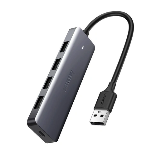Kup UGREEN adaptor HUB USB-A / 4xUSB-A 3.2Gen1 cu port de alimentare micro USB suplimentar gri - UGR1750 - {ean13} - Sklep Home Screen