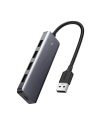 UGREEN HUB USB-A adapter / 4xUSB-A 3.2Gen1 plusz micro USB tápegység port, szürke színben.
