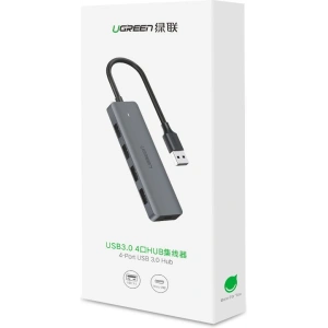 Kup UGREEN HUB USB-A Adapter / 4xUSB-A 3.2Gen1 mit zusätzlichem micro USB Stromanschluss grau - UGR1750 - {ean13} - Sklep Home Screen