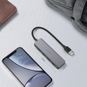 Kup UGREEN HUB USB-A Adapter / 4xUSB-A 3.2Gen1 mit zusätzlichem micro USB Stromanschluss grau - UGR1750 - {ean13} - Sklep Home Screen