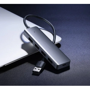 Kup UGREEN HUB USB-A Adapter / 4xUSB-A 3.2Gen1 mit zusätzlichem micro USB Stromanschluss grau - UGR1750 - {ean13} - Sklep Home Screen
