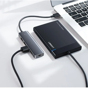 Kup UGREEN adaptor HUB USB-A / 4xUSB-A 3.2Gen1 cu port de alimentare micro USB suplimentar gri - UGR1750 - {ean13} - Sklep Home Screen