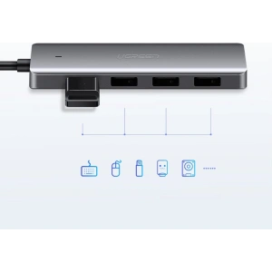 Kup UGREEN HUB USB-A Adapter / 4xUSB-A 3.2Gen1 mit zusätzlichem micro USB Stromanschluss grau - UGR1750 - {ean13} - Sklep Home Screen