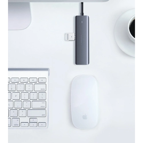Kup UGREEN adaptor HUB USB-A / 4xUSB-A 3.2Gen1 cu port de alimentare micro USB suplimentar gri - UGR1750 - {ean13} - Sklep Home Screen