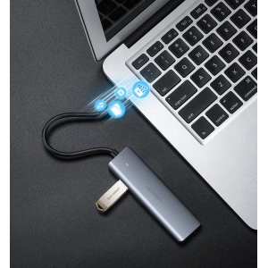 Kup UGREEN HUB USB-A Adapter / 4xUSB-A 3.2Gen1 mit zusätzlichem micro USB Stromanschluss grau - UGR1750 - {ean13} - Sklep Home Screen