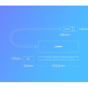 Kup UGREEN HUB USB-A adapter / 4xUSB-A 3.2Gen1 plusz micro USB tápegység port, szürke színben. - UGR1750 - {ean13} - Sklep Home Screen
