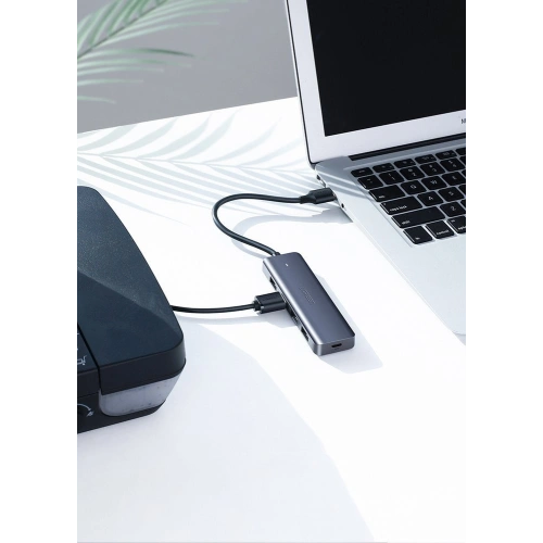 Kup UGREEN adaptor HUB USB-A / 4xUSB-A 3.2Gen1 cu port de alimentare micro USB suplimentar gri - UGR1750 - {ean13} - Sklep Home Screen