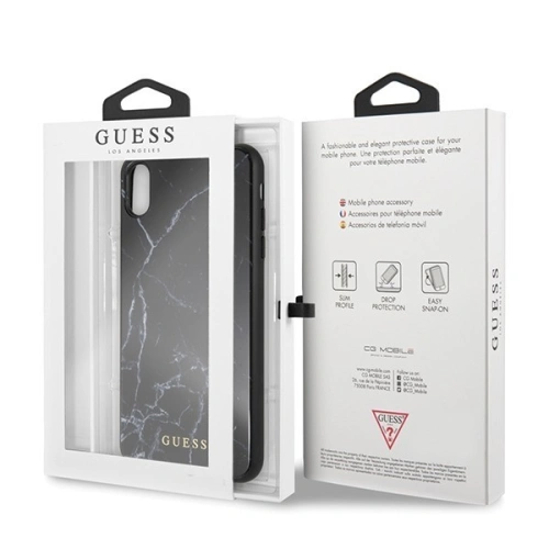 Buy Guess GUHCI65HYMABK iPhone Xs Max black Marble - GUE077BLK - {ean13} - Home Screen Store Europe