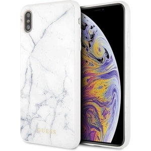 Kup Etui Guess GUHCI65HYMAWH Apple iPhone XS Max biały/white Marble - GUE078WHT - {ean13} - Sklep Home Screen