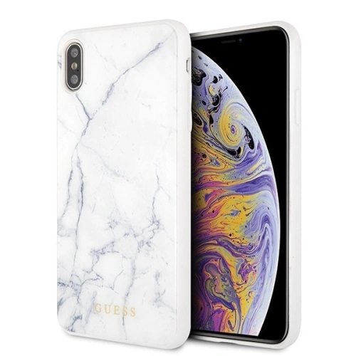 Kup Etui Guess GUHCI65HYMAWH Apple iPhone XS Max alb/marmură albă - GUE078WHT - {ean13} - Sklep Home Screen
