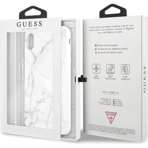 Kup Etui Guess GUHCI65HYMAWH Apple iPhone XS Max biały/white Marble - GUE078WHT - {ean13} - Sklep Home Screen