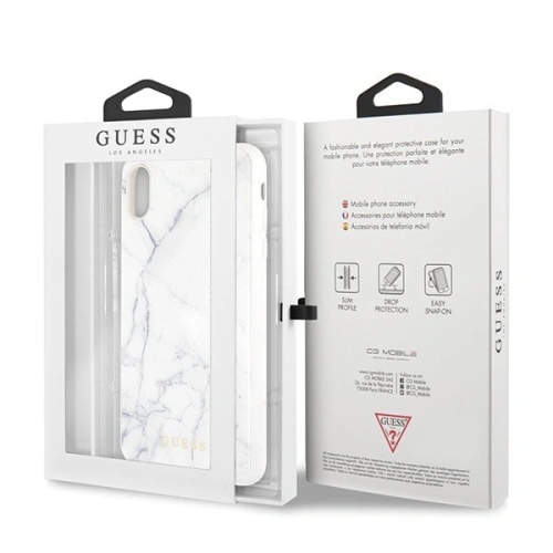 Buy Guess GUHCI65HYMAWH iPhone Xs Max white Marble - GUE078WHT - {ean13} - Home Screen Store Europe