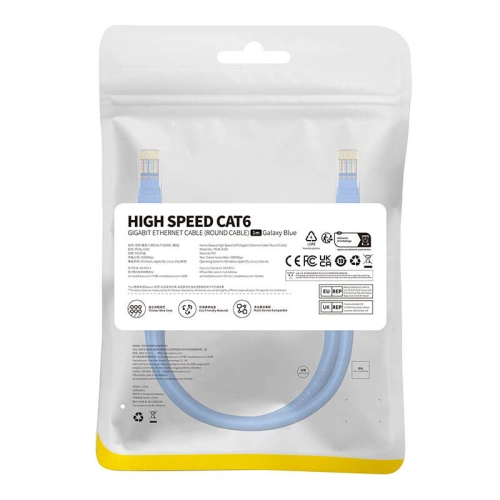 Buy Baseus Ethernet RJ45 Cat.6 1000Mbps network cable 1m (blue) - BSU4712 - {ean13} - Home Screen Store Europe