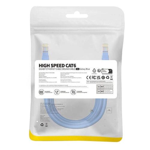 Kup Kabel síťový Baseus Ethernet RJ45 Cat.6 1000Mbps 3m (modrý) - BSU4714 - {ean13} - Sklep Home Screen