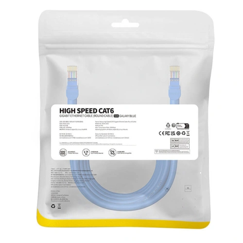 Kup Kabel síťový Baseus Ethernet RJ45 Cat.6 1000Mbps 5m (modrý) - BSU4715 - {ean13} - Sklep Home Screen