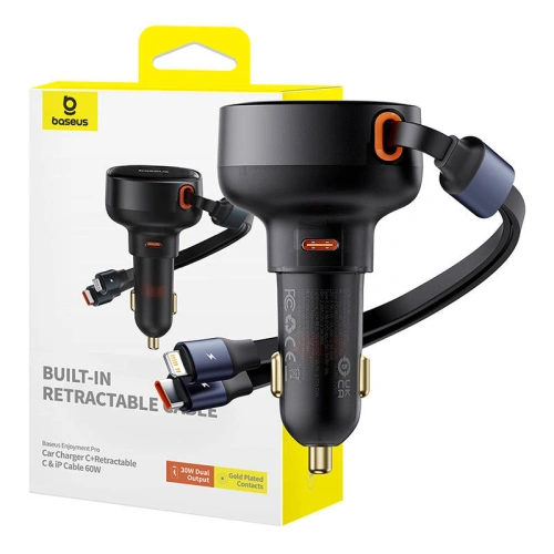 Kup Baseus Încărcător auto Enjoyment USB-C cu cablu USB-C / Lightning 60 W (negru) - BSU4717 - {ean13} - Sklep Home Screen