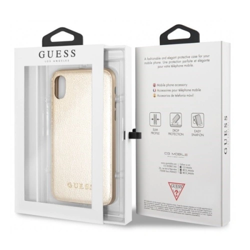 Kup Case Guess GUHCI65IGLGO Apple iPhone XS Max gold/hartes Gehäuse Irisierend - GUE080GLD - {ean13} - Sklep Home Screen