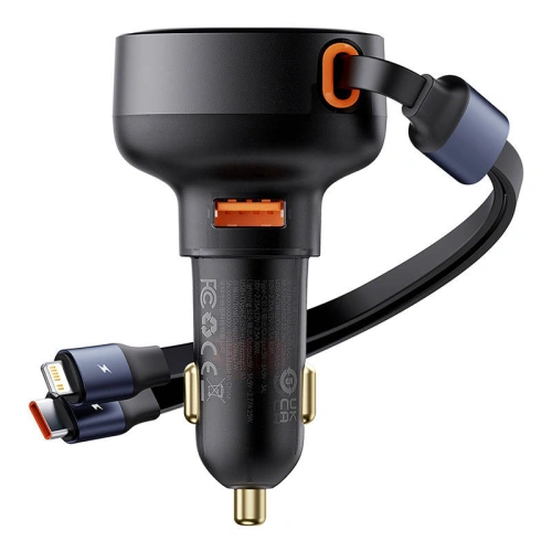 Kup Auto-Ladegerät Baseus Enjoyment USB-A mit USB-C / Lightning Kabel 60 W (schwarz) - BSU4718 - {ean13} - Sklep Home Screen