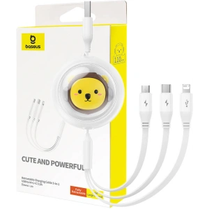 Kabel 3w1 Baseus USB-A / USB-C, USB-A, Lightning 3,5A 1.1m (bílý)