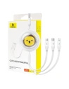 Baseus 1.1m Cablu 3 în 1 USB-A / USB-C, USB-A, Lightning 3.5A (alb)