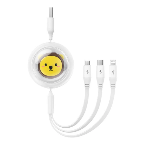 Kup Kabel 3w1 Baseus USB-A / USB-C, USB-A, Lightning 3,5A 1.1m (weiß) - BSU4719 - {ean13} - Sklep Home Screen