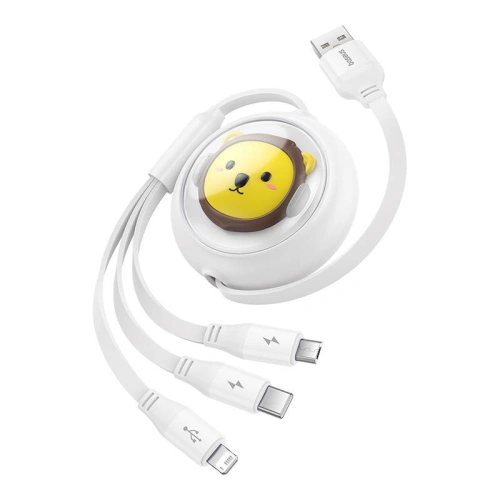 Kup Kabel 3w1 Baseus USB-A / USB-C, USB-A, Lightning 3,5A 1.1m (weiß) - BSU4719 - {ean13} - Sklep Home Screen