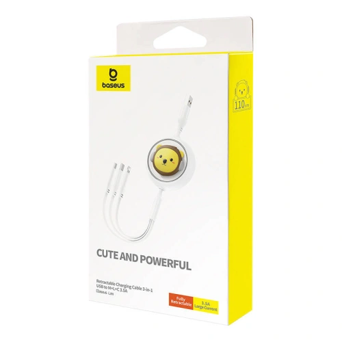 Kup Kabel 3w1 Baseus USB-A / USB-C, USB-A, Lightning 3,5A 1.1m (weiß) - BSU4719 - {ean13} - Sklep Home Screen