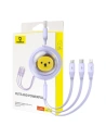 Kábel 3w1 Baseus USB-A / USB-C, USB-A, Lightning 3,5A 1.1m (lila)