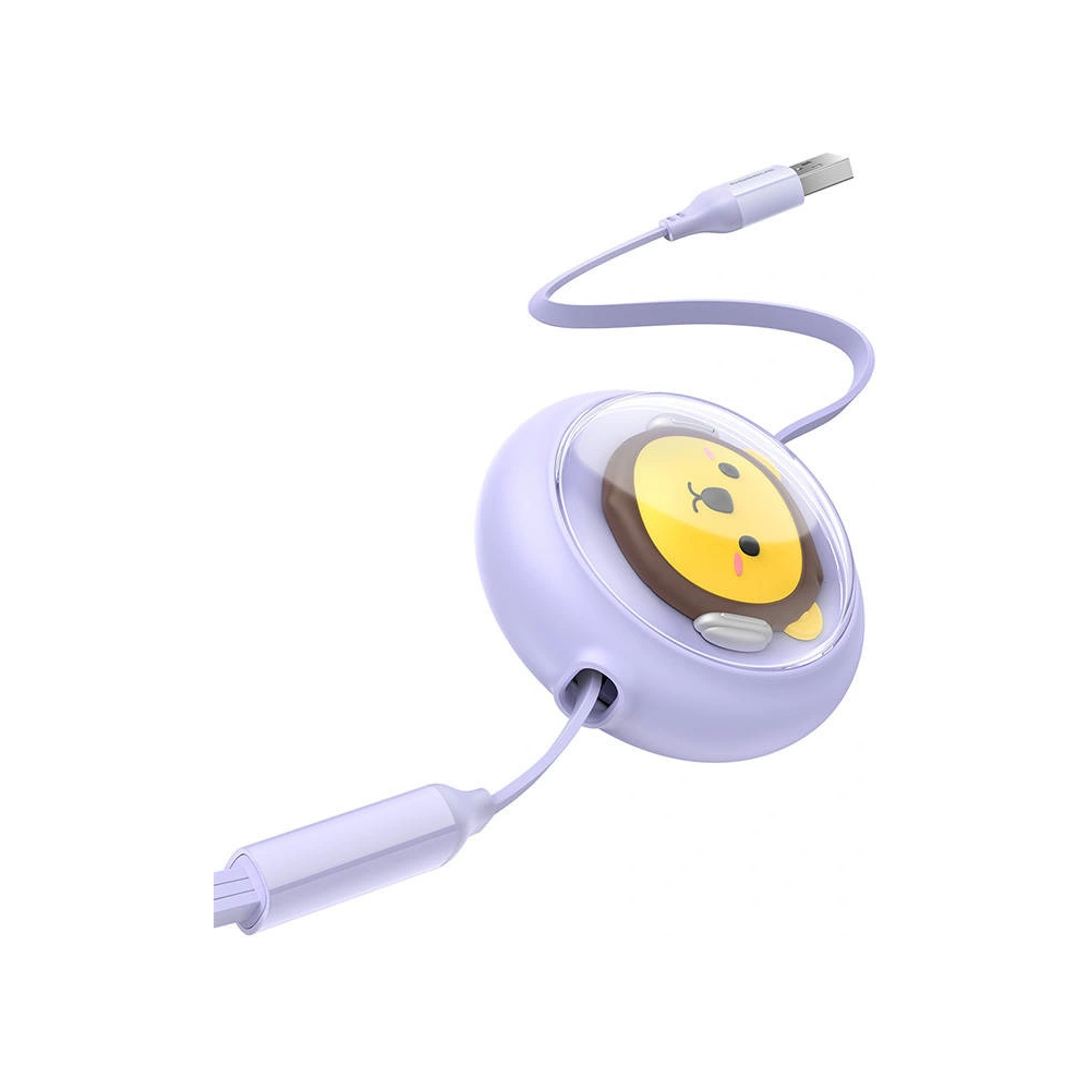 Kabel 3w1 Baseus USB-A / USB-C, USB-A, Lightning 3,5A 1.1m (fioletowy)