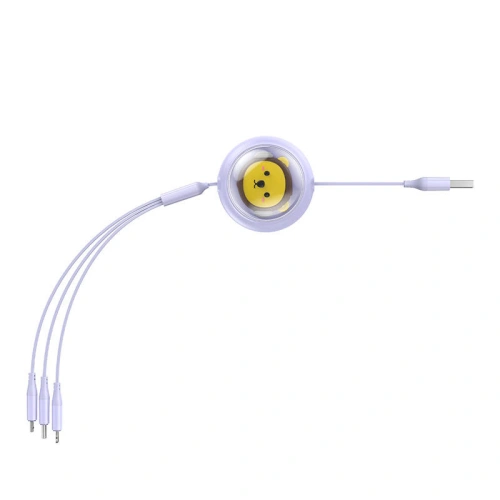Kup Kabel 3w1 Baseus USB-A / USB-C, USB-A, Lightning 3,5A 1.1m (fialový) - BSU4720 - {ean13} - Sklep Home Screen