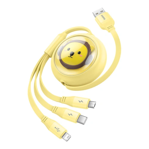 Kup Kábel 3w1 Baseus USB-A / USB-C, USB-A, Lightning 3,5A 1.1m (sárga) - BSU4721 - {ean13} - Sklep Home Screen