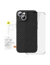 Etui Baseus szintetikus szál + edzett üveg Apple iPhone 15