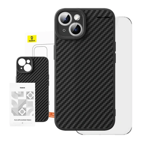 Kup Case Baseus Synthetische Faser + gehärtetes Glas Apple iPhone 15 Plus / 14 Plus - BSU4729 - {ean13} - Sklep Home Screen